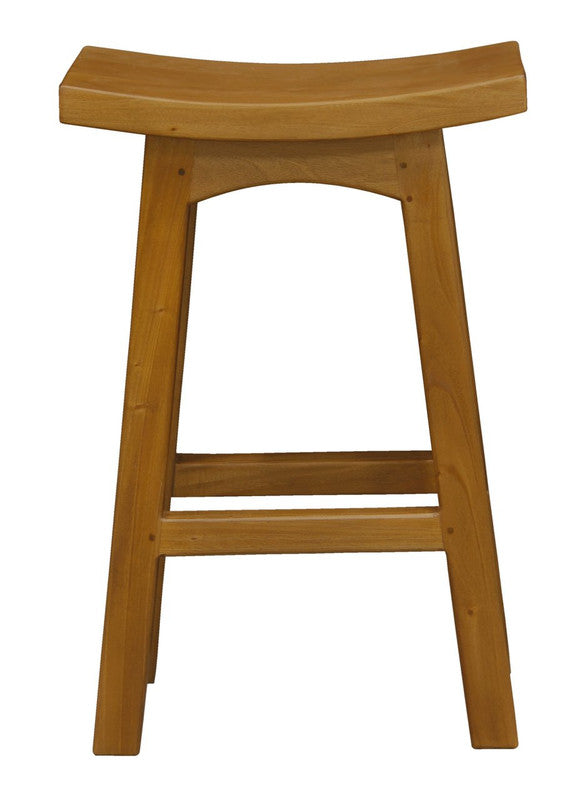 Sunnyside light pecan solid mahogany counter stool at a kitchen bench