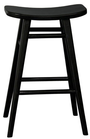 Bena black solid timber counter stool single with an oval seat