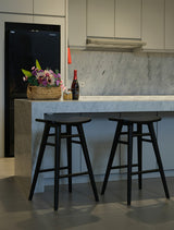 Aria Black Solid Timber Counter Stool