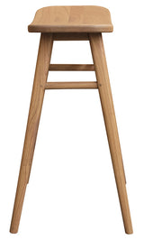 Aria mindi wood counter stool at kitchen island — Allure Home Collections