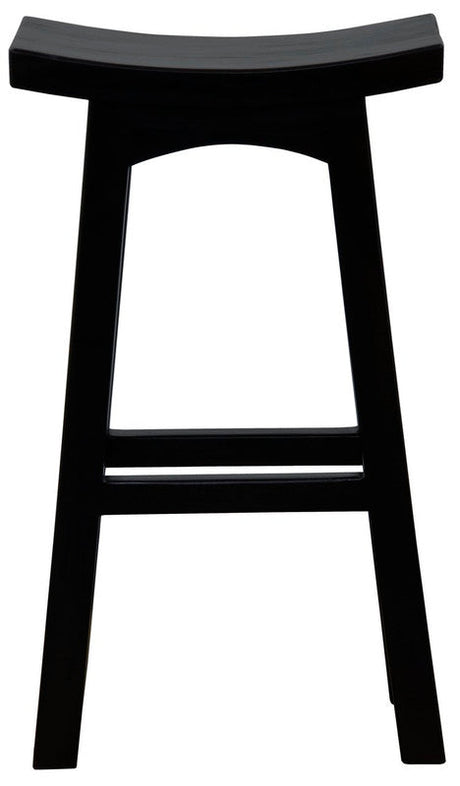 Side profile of Tokyo solid mahogany bar stool showing clean frame — Allure Home Collections