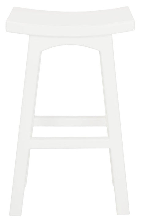 Tokyo bar stool solid mahogany grain and satin finish detail — Allure Home Collections