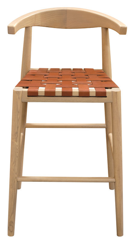 Cape woolamai genuine leather bar stool natural in a modern kitchen
