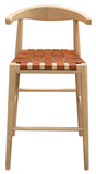 Cape woolamai genuine leather bar stool natural in a modern kitchen