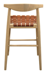 Cape Woolamai Genuine Leather Bar Stool, Natural 2pcs