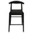 Elliot solid oak and cowhide leather kitchen counter stool in black — Allure Home Collections