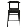 Elliot solid oak and cowhide leather kitchen counter stool in black — Allure Home Collections