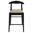 Arden solid oak loom counter stool in black with woven seat — Allure Home Collections