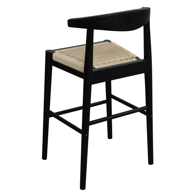 Side profile of Arden solid oak stool showing clean frame — Allure Home Collections