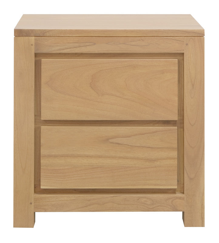 Broadwater Cedar 2 Drawer Bedside Table, Natural