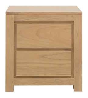 Broadwater Cedar 2 Drawer Bedside Table, Natural