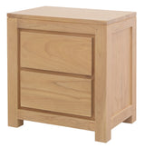 Broadwater Cedar 2 Drawer Bedside Table, Natural