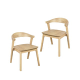 Freeling natural solid oak dining chair with curved back