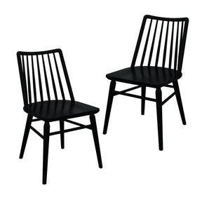 Dorrien black solid oak dining chair in a modern dining room