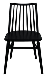 Dorrien black solid oak dining chair in a modern dining room