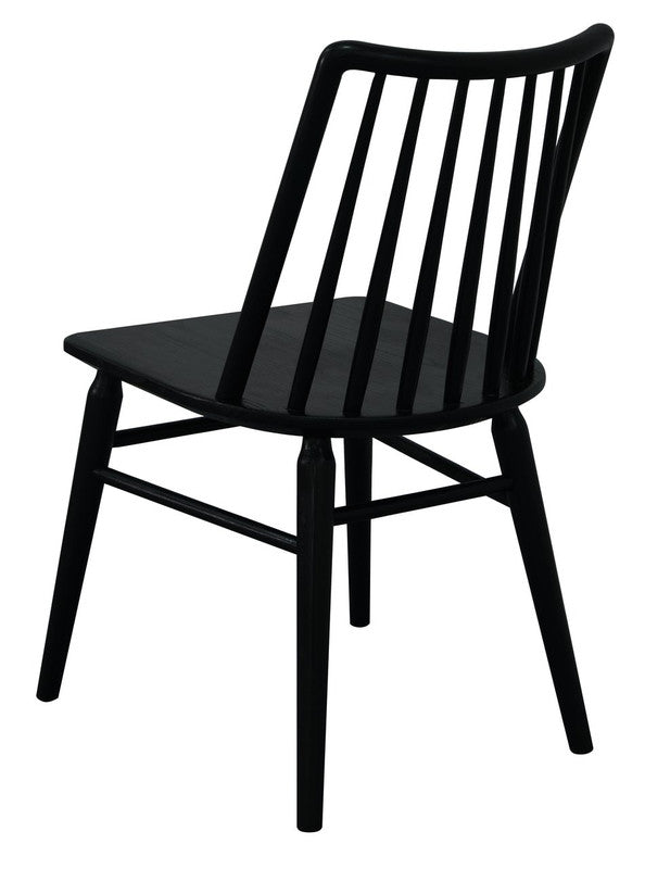 Dorrien black solid oak dining chair in a modern dining room