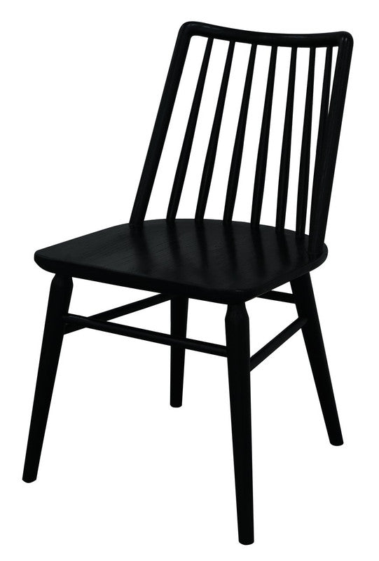 Dorrien black solid oak dining chair in a modern dining room