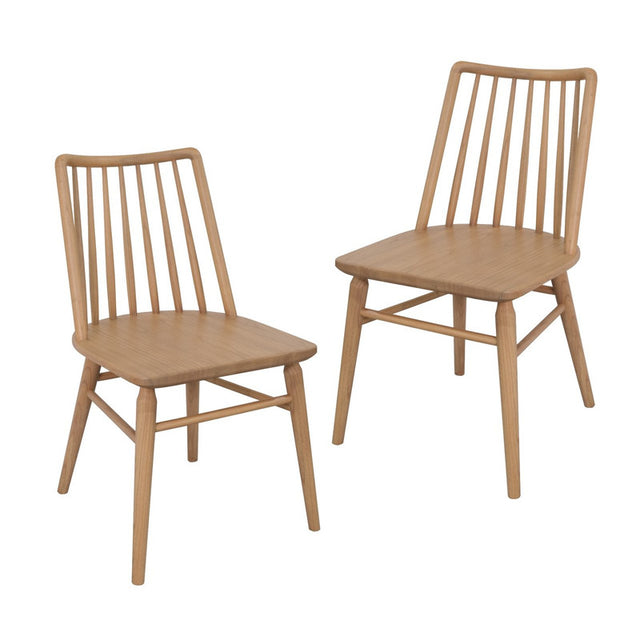 Springton natural solid oak dining chair with slatted back