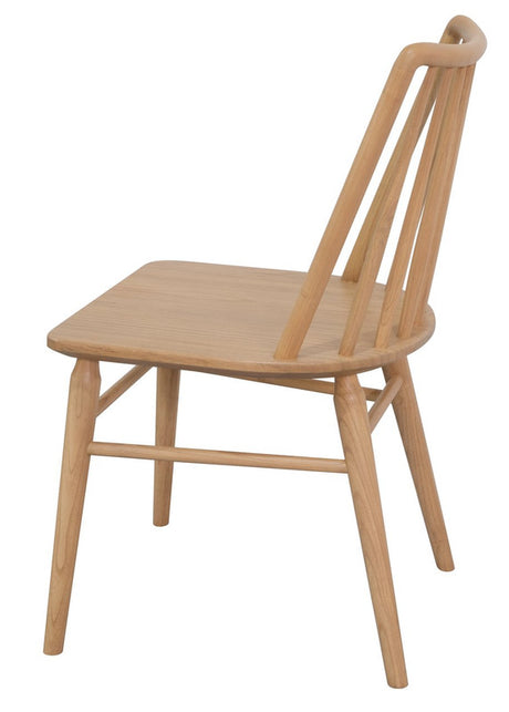 Springton natural solid oak dining chair with slatted back