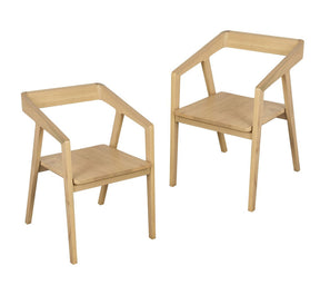 Stonewell natural solid oak dining armchair in a modern dining room