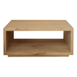 Clarkefield natural solid white cedar coffee table in a modern living room