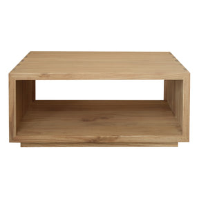 Clarkefield natural solid white cedar coffee table in a modern living room