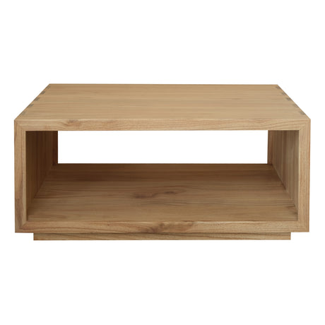 Clarkefield natural solid white cedar coffee table in a modern living room
