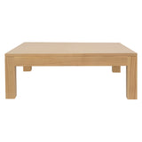 Research natural solid Mindi timber coffee table in a modern living room