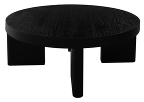 Montrose black solid Mindi timber coffee table in a modern living room