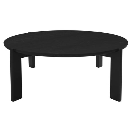 Smiths Gully black solid Mindi timber coffee table in a modern living room