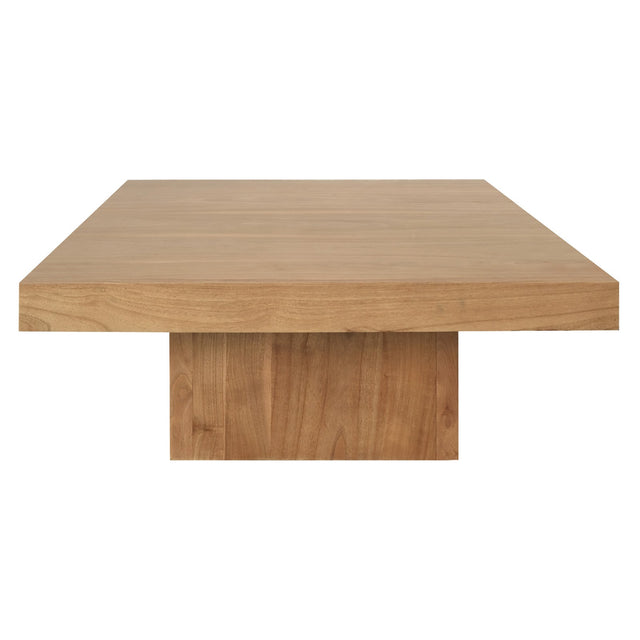 Eden Park natural solid Mindi timber coffee table in a modern living room