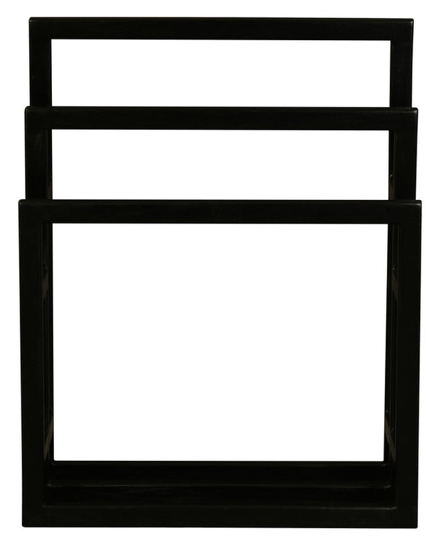 Nobu Solid Mahogany Towel Stand - Black