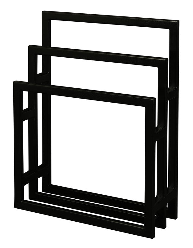 Nobu Solid Mahogany Towel Stand - Black