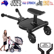 2 in 1 Stroller Glider Board with Removable Seat, Black