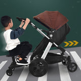 2 in 1 Stroller Glider Board with Removable Seat, Black