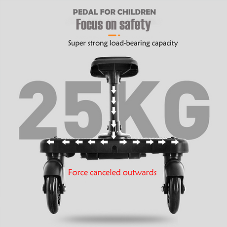 2 in 1 Stroller Glider Board with Removable Seat, Black