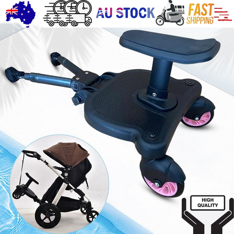 2 in 1 Stroller Glider Board with Removable Seat, Pink