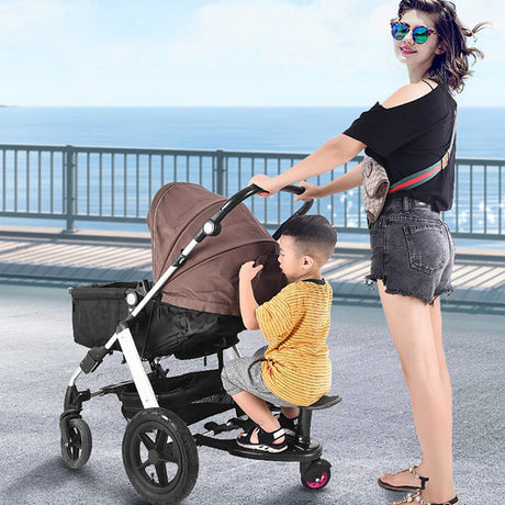 Stroller Standing Board with Rotating Wheel, Pink