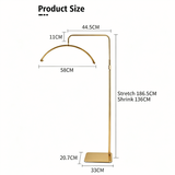 Half moon LED floor fill light in gold with phone holder and remote