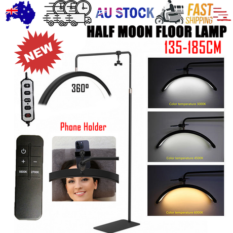 Half Moon LED Floor Fill Light Black with Phone Holder and Remote