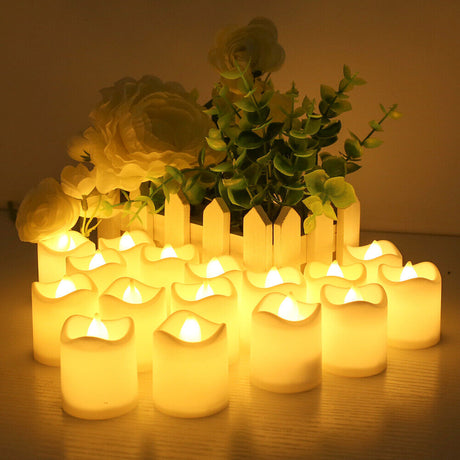48-Pack Flameless LED Tea Light Candles — Battery Powered with On/Off Switch — Allure Home Collections