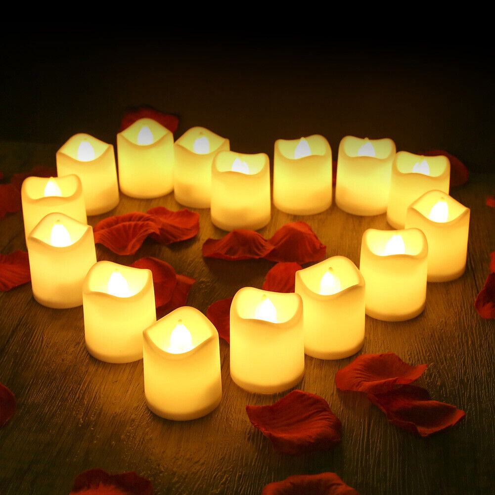 48-Pack Flameless LED Tea Light Candles — Battery Powered with On/Off Switch — Allure Home Collections