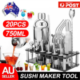 20 piece stainless steel cocktail shaker set with 750ml shaker and stand - view 9