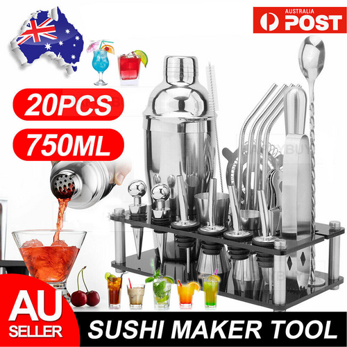 20 piece stainless steel cocktail shaker set with 750ml shaker and stand - view 9