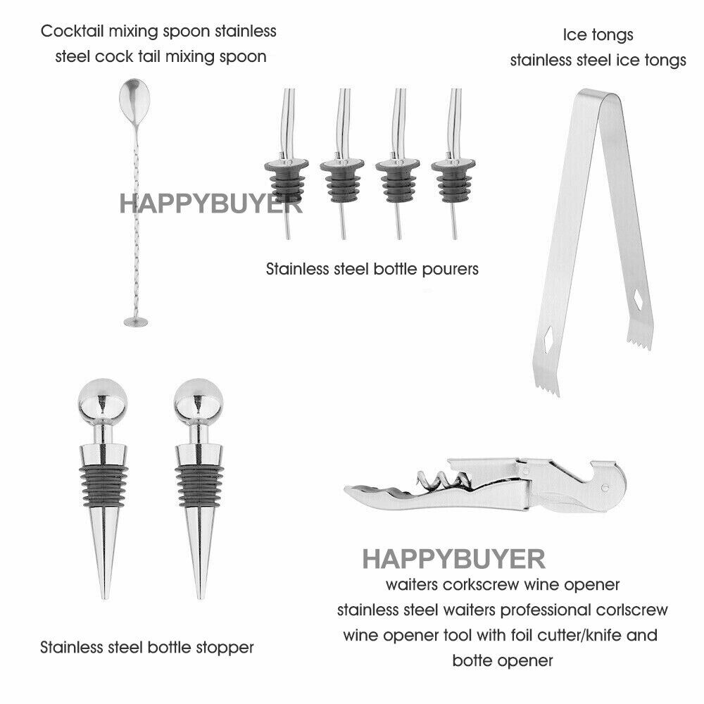20 piece stainless steel cocktail shaker set with 750ml shaker and stand - view 5
