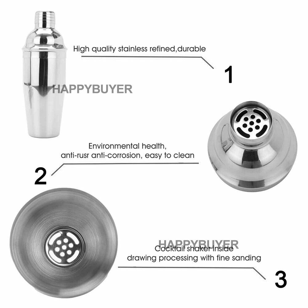 20 piece stainless steel cocktail shaker set with 750ml shaker and stand - view 6