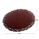 Brown leaf edge felt placemat leaf pattern edge