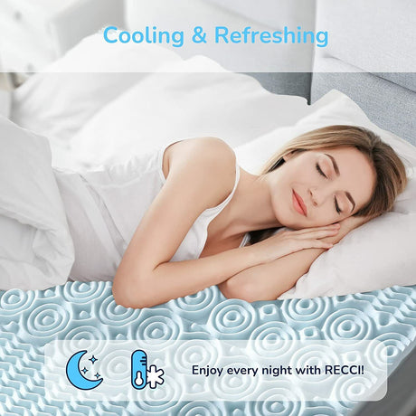 8cm 7-Zone Cool Gel Memory Foam Mattress Topper — Medium Firm — Allure Home Collections