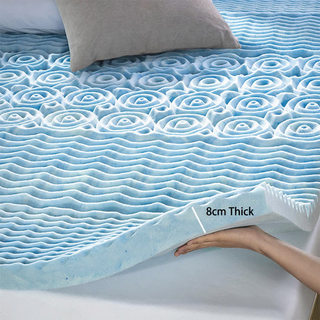 8cm 7-Zone Cool Gel Memory Foam Mattress Topper — Medium Firm — Allure Home Collections