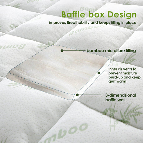 Giselle Bamboo Blend Pillowtop Mattress Topper — 45cm Deep Fitted Skirt — Allure Home Collections